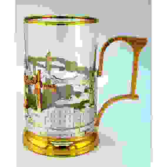 Подстаканник "Строители" литой (серебрение, золочение)