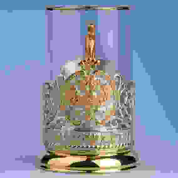 Подстаканник литой Имперский (серебрение, золочение)
