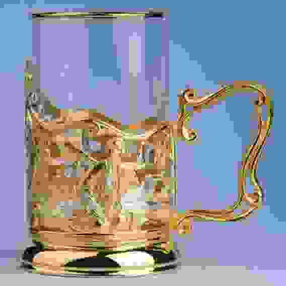 Подстаканник литой Екатерина II (серебрение, золочение)