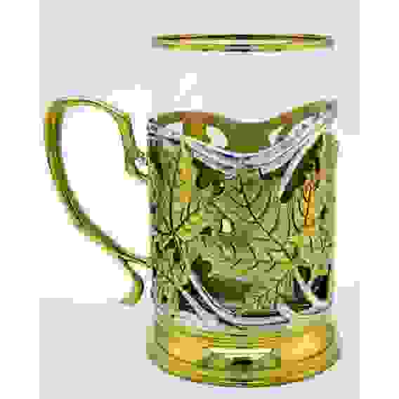 Подстаканник "Клён" (серебрение, золочение)