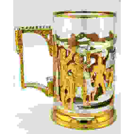 Подстаканник "Рыцари" (серебрение, золочение)