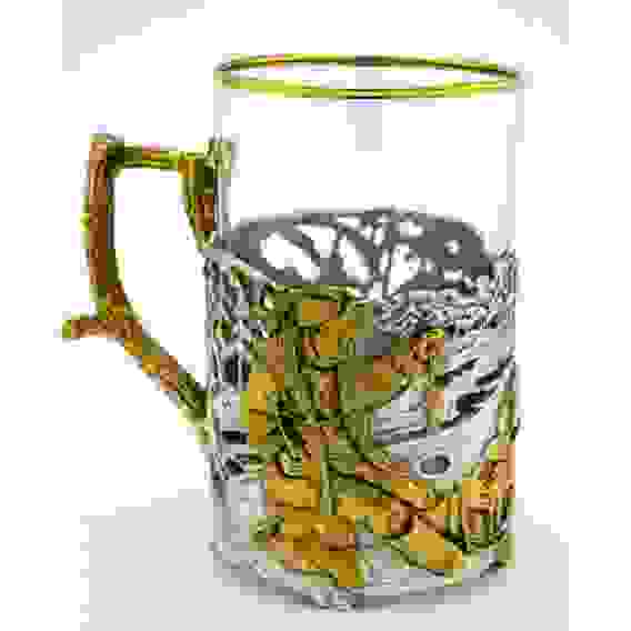 Подстаканник "Зимняя рыбалка" (серебрение, золочение)
