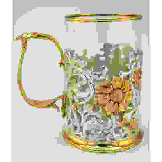 Подстаканник "Цветы" (серебрение, золочение)