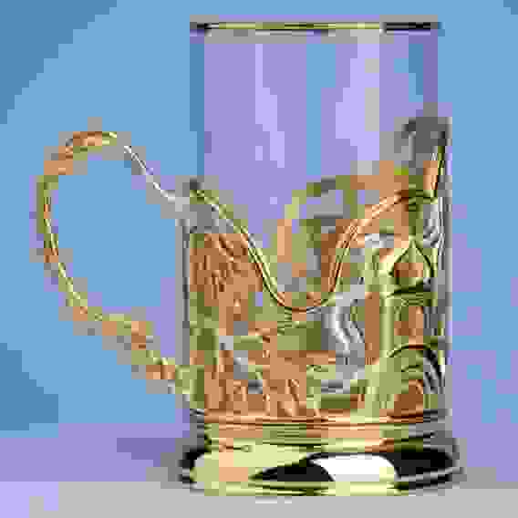 Подстаканник литой Малиновый звон (серебрение, золочение)