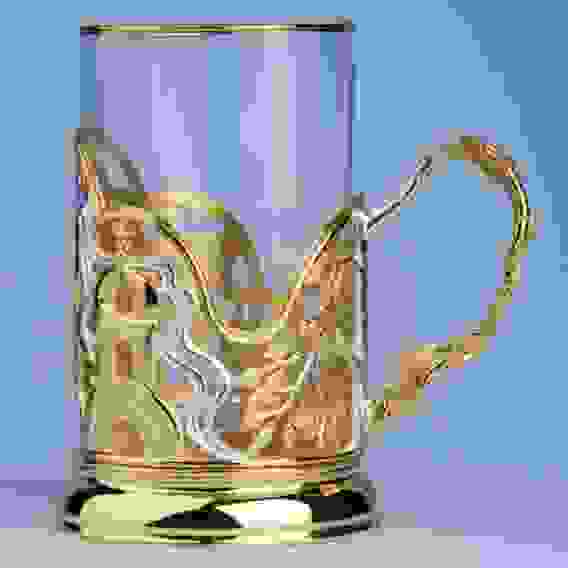 Подстаканник литой Малиновый звон (серебрение, золочение)
