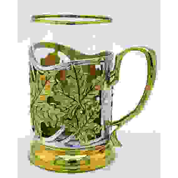 Подстаканник "Клён" (серебрение, золочение)