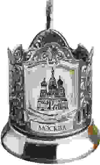 Подстаканник черненый с гравировкой "Храм Василия Блаженного"