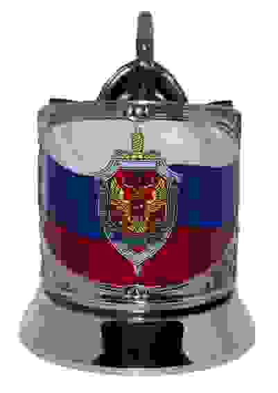 Никелированный подстаканник с цветным логотипом "ФСБ"