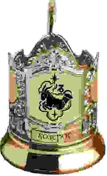 Подстаканник Козерог с позолочением