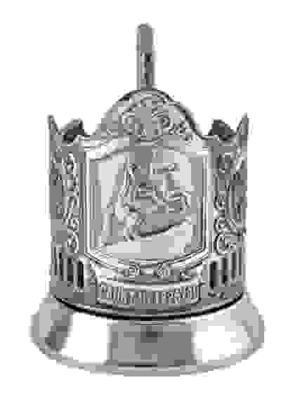 Подстаканник "Медный всадник" никелированный с чернью