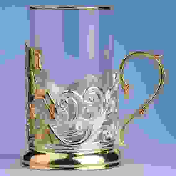 Подстаканник литой Георгий Победоносец (серебрение, золочение)