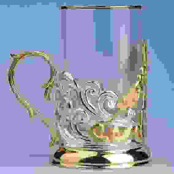 Подстаканник литой Георгий Победоносец (серебрение, золочение)