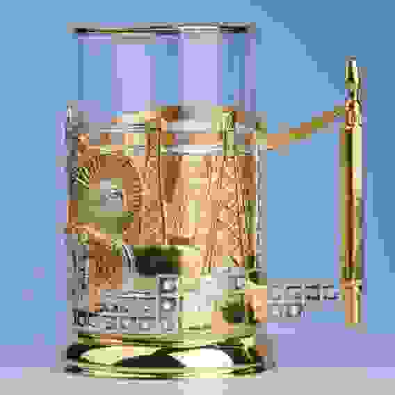 Подстаканник литой Атомы (серебрение, золочение)