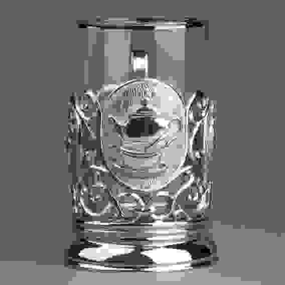 Подстаканник литой никелированный Чай (лимон)