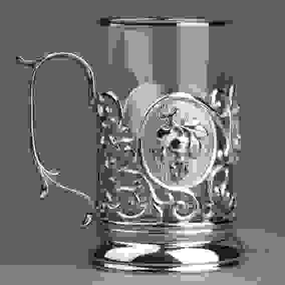 Подстаканник литой никелированный Чай (лимон)